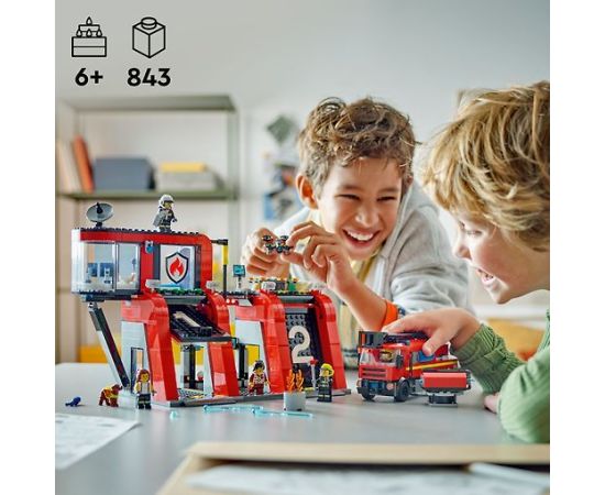 LEGO City Ugunsdzēsēju depo un ugunsdzēsēju auto (60414)