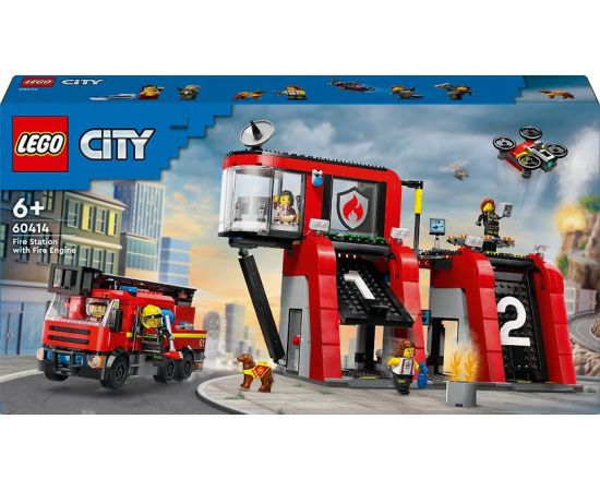 LEGO City Ugunsdzēsēju depo un ugunsdzēsēju auto (60414)