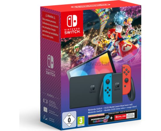 Nintendo Switch OLED Red Blue + Mario Kart 8 Deluxe