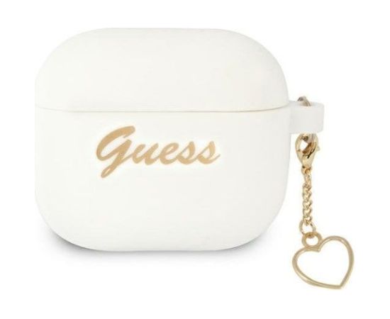 Guess AirPods 3 cover Silicone Charm Heart Collection Apple White