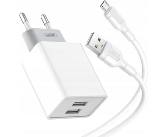 Wall charger XO L65EU with Micro Usb Cable 2xUSB (white)
