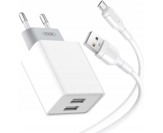 Wall charger XO L65EU with Micro Usb Cable 2xUSB (white)