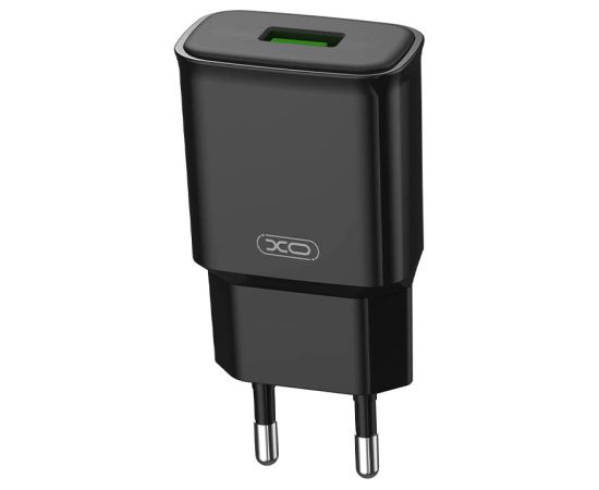 Wall charger XO L92D, 1x USB, 18W, QC 3.0 (black)