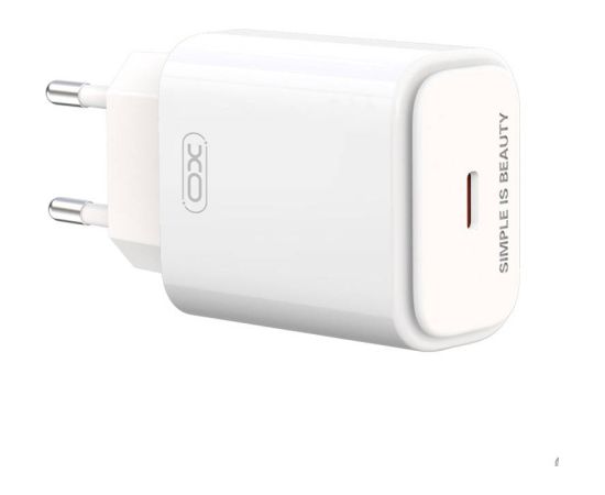 Wall Charger XO L90B, USB-C, PD 20W + QC 3.0 18W (White)