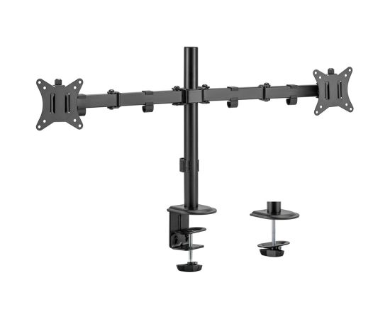 Maclean desk mount for 2 monitors, VESA 75x75 and 100x100, 17-32", 2x 9kg, MC-754N