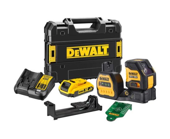 DeWALT DCE088D1G18-QW Krustlīniju lāzera līmeņrādis zaļš 12/18V 1x2Ah TSTAK