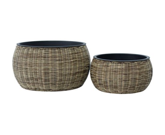 Planter WICKER D37xH19cm, light brown Предметы интерьера и дизайна