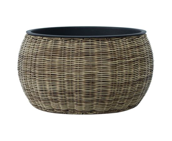 Planter WICKER D48xH26cm, light brown Предметы интерьера и дизайна
