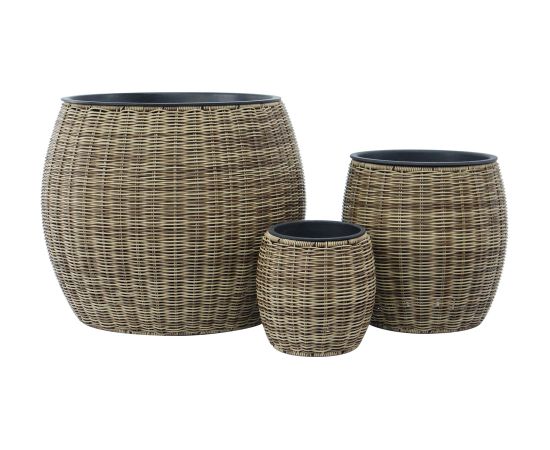 Planter WICKER D20xH20cm, light brown Предметы интерьера и дизайна