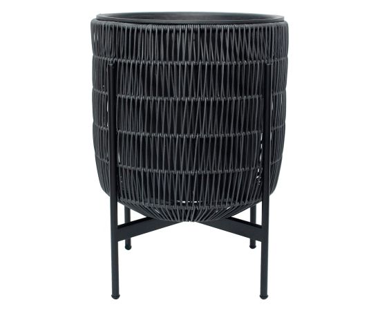 Puku pods WICKER ar stativu 30x30xH38cm, melns Interjera un Dizaina priekšmeti