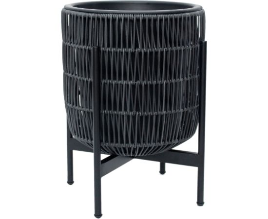 Puku pods WICKER ar stativu 38x38xH49cm, melns Interjera un Dizaina priekšmeti