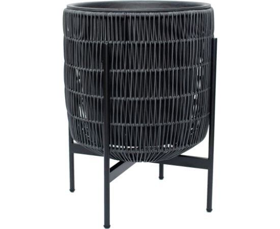 Puku pods WICKER ar stativu 38x38xH49cm, melns Interjera un Dizaina priekšmeti