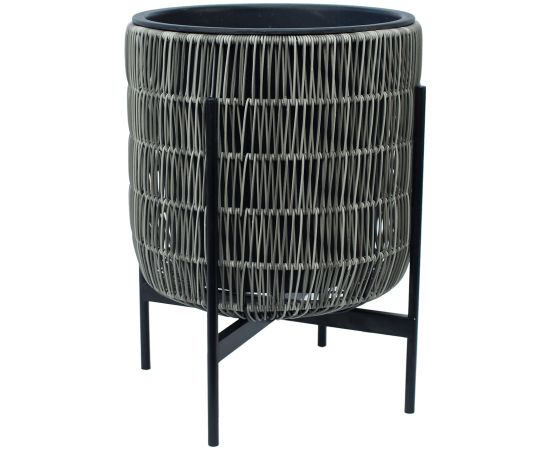Кашпо WICKER с основанием 38x38xH49cm, серый Предметы интерьера и дизайна