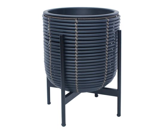 Puku pods WICKER ar stativu 30x30xH38cm, melns/bruns Interjera un Dizaina priekšmeti