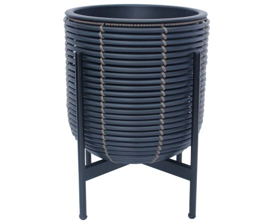 Puku pods WICKER ar stativu 30x30xH38cm, melns/bruns Interjera un Dizaina priekšmeti