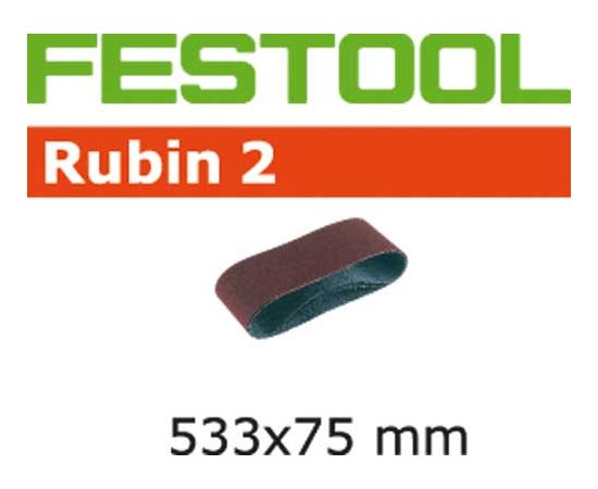 Smilšpapīra lenta lenšu slīpmašīnai Festool Rubin 2; 75x533 mm; P60; 10 gab.