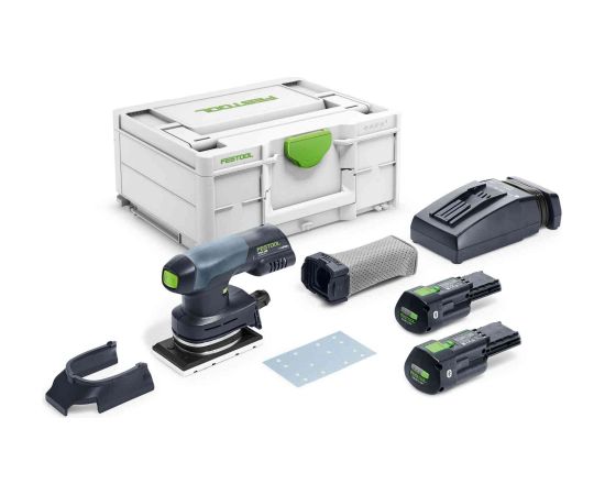 Orbitālā slīpmašīna Festool Rutscher RTSC 400 3,0 I-Plus 18 V; 2x3,0 Ah akum.