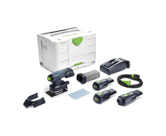 Orbitālā slīpmašīna Festool Rutscher RTSC 400 3,0 I-Set;  18 V; 2x3,0 Ah akum.