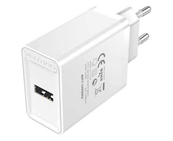 Wall charger EU USB-A Vention FAAW0-EU 12W, 2.4A, (white)