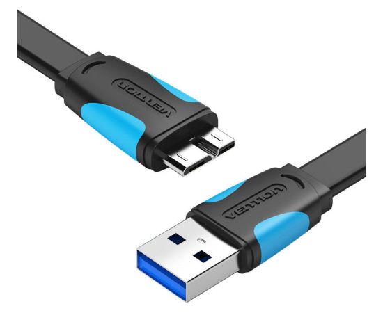 Flat USB 3.0 A to Micro-B cable Vention VAS-A12-B100 1m Black