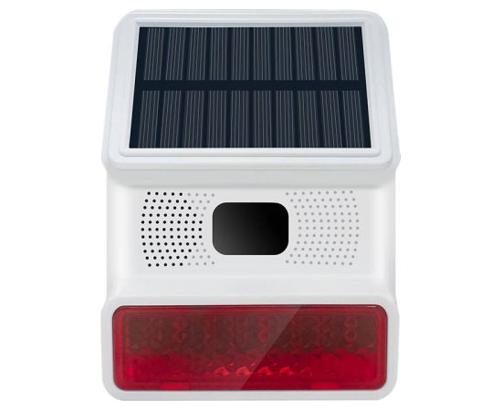 Wireless outdoor solar powered strobe light siren PGST PE-523