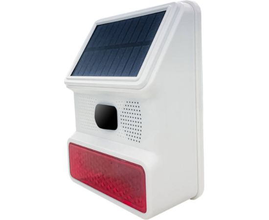 Wireless outdoor solar powered strobe light siren PGST PE-523