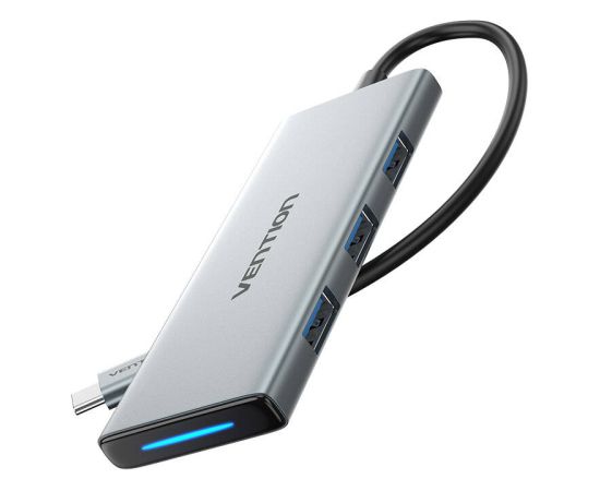 USB-C to HDMI, 3x USB 3.0, SD, TF, PD Hub Vention TOPHB 0.15m Gray