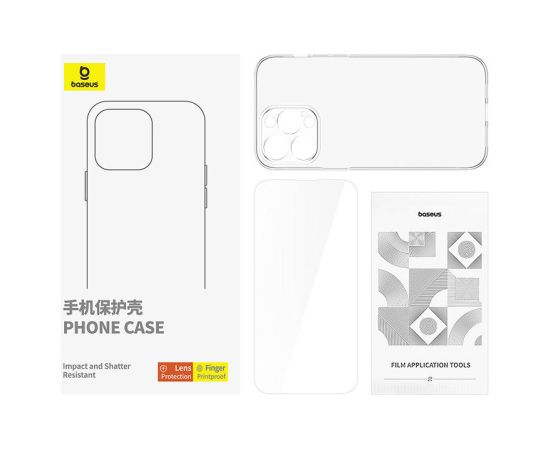 Clear Case Baseus iPhone 15 Pro + tempered glass