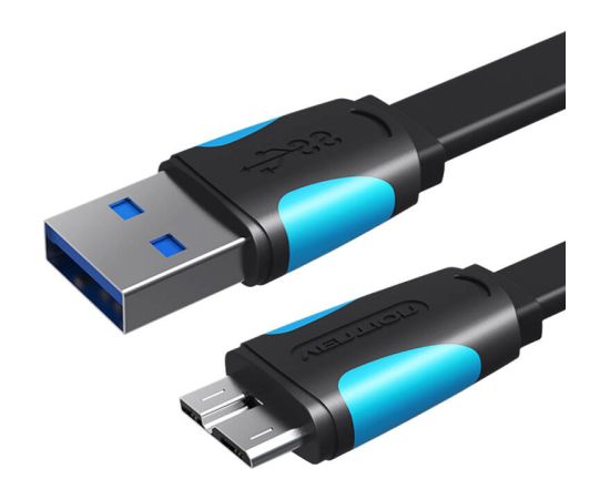 Flat USB 3.0 A to Micro-B cable Vention VAS-A12-B050 0.5m Black