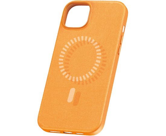 Magnetic Phone Case for iPhone 15 Plus Baseus Fauxther Series (Orange)