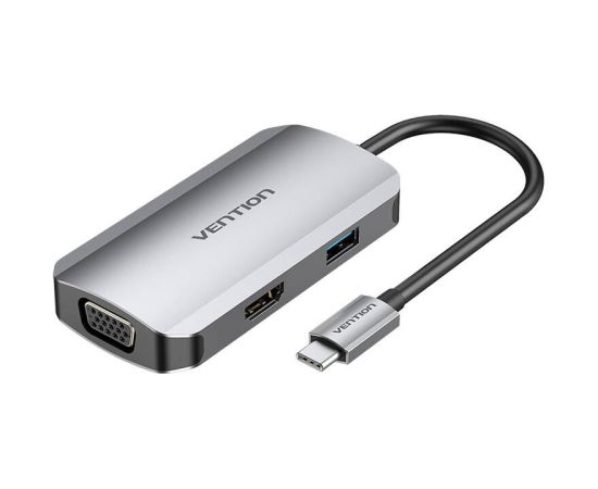 USB-C Docking Station to HDMI, VGA, USB 3.0, PD 0.15m Vention TOAHB, gray