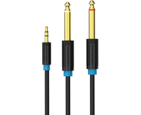 Vention BACBJ Male TRS 3.5mm to 2x Male 6.35mm Audio Cable 5m Black