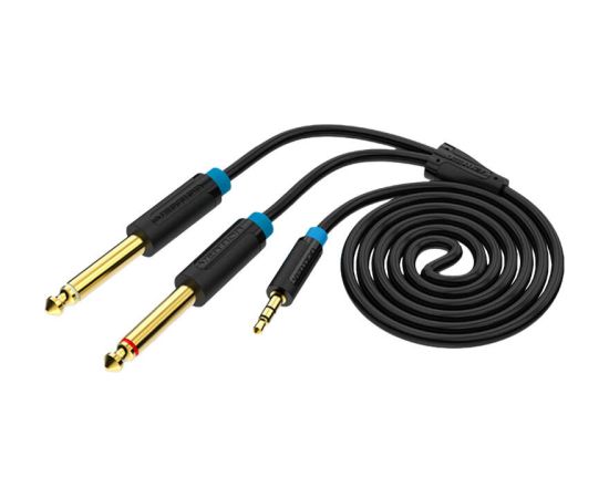 Vention BACBJ Male TRS 3.5mm to 2x Male 6.35mm Audio Cable 5m Black