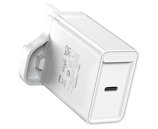 USB-C Wall Charger Vention FADW0-UK (20 W) UK White