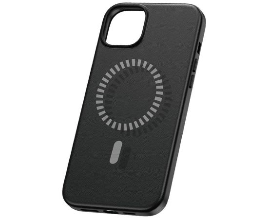 Magnetic Phone Case for iPhone 15 Plus Baseus Fauxther Series (Black)