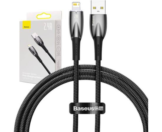 USB cable for Lightning Baseus Glimmer Series, 2.4A, 1m (Black)