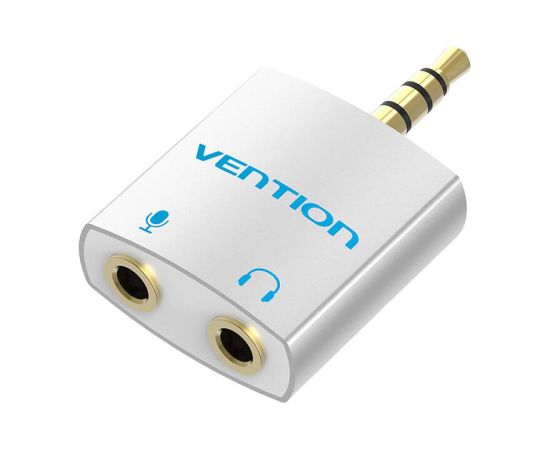 Adapter audio Vention BDBW0 4-pole 3.5mm male to 2x 3.5mm female silver 0.25m Aдаптеры