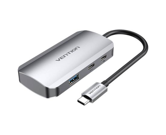 USB-C to USB-C Docking Station, 3x USB3.0, PD 0.15m Vention TNDHB, gray