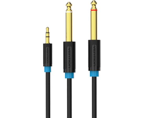 Vention BACBD Male TRS 3.5mm to 2x Male 6.35mm Audio Cable 0.5m Black