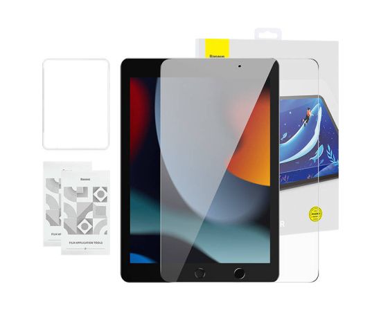 Tempered Glass Baseus Crystal 0.3 mm for iPad Pro/Air3/ 10,2" iPad 7/8/9 (2szt.) + cleaning kit