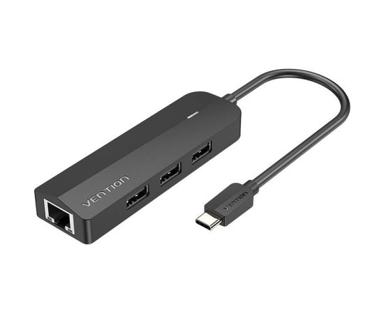 USB-C to 3x USB 2.0, RJ45, Micro-B Hub Vention TGOBB 0.15m, Black