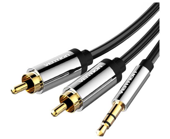 3.5mm Male to 2x RCA Male Audio Cable 2m Vention BCFBH Black Dažādi vadi