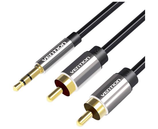 3.5mm Male to 2x RCA Male Audio Cable 1.5m Vention BCFBG Black 3.5mm Male to 2x RCA Male Audio Cable 1.5m Vention BCFBG Black