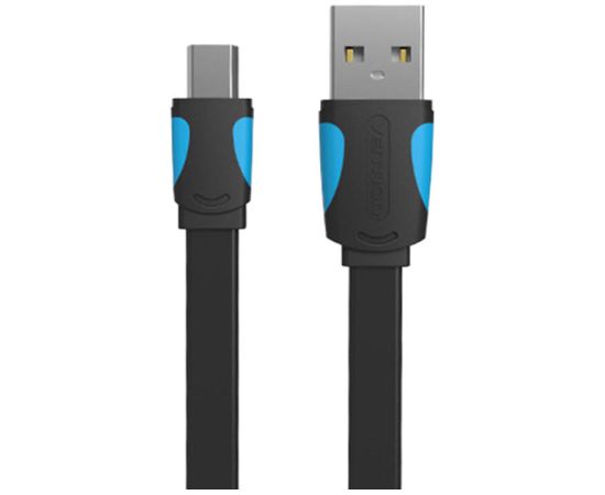 Flat USB 2.0 A to Mini 5-pin cable Vention VAS-A14-B050 0.5m Black
