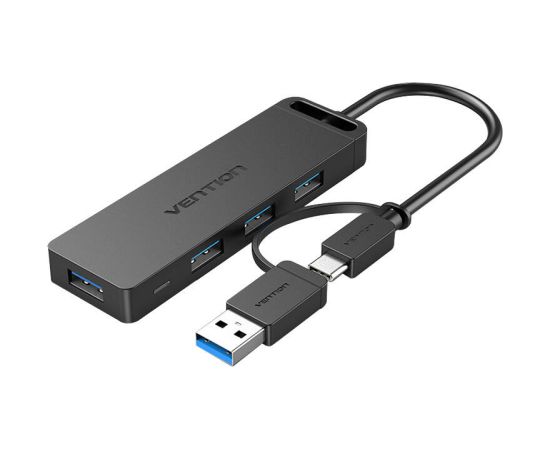 USB 3.0 4-Port Hub with USB-C and USB 3.0 2-in-1 Interface and Power Adapter Vention CHTBB 0.15m