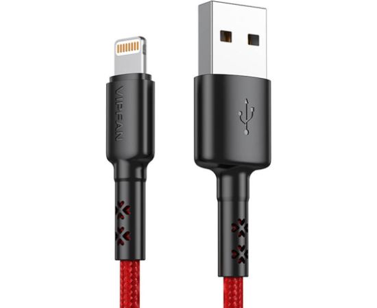 USB to Lightning cable Vipfan X02, 3A, 1.8m (red)