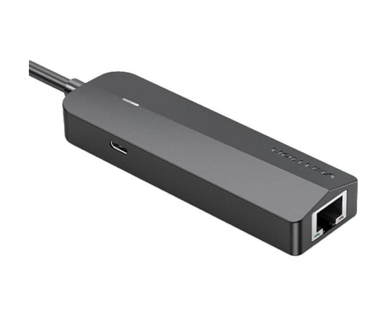 USB 2.0 3-Port Hub with Ethernet Adapter 100m Vention CHPBB 0.15m, Black