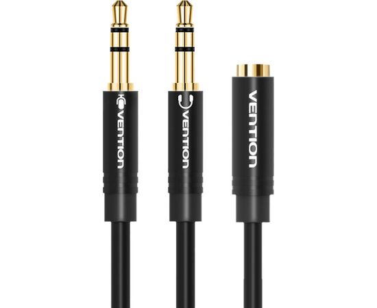 2x 3.5mm Audio Cable 0.3m Vention BBUBY Black