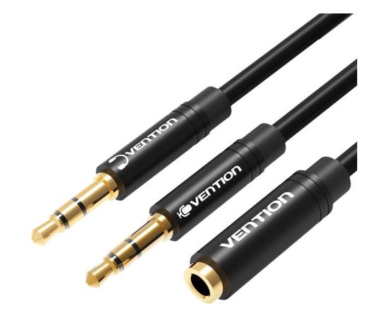 2x 3.5mm Audio Cable 0.3m Vention BBUBY Black