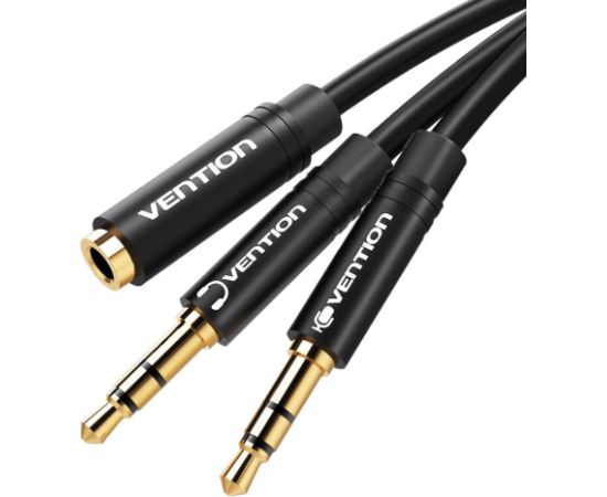 2x 3.5mm Audio Cable 0.3m Vention BBUBY Black